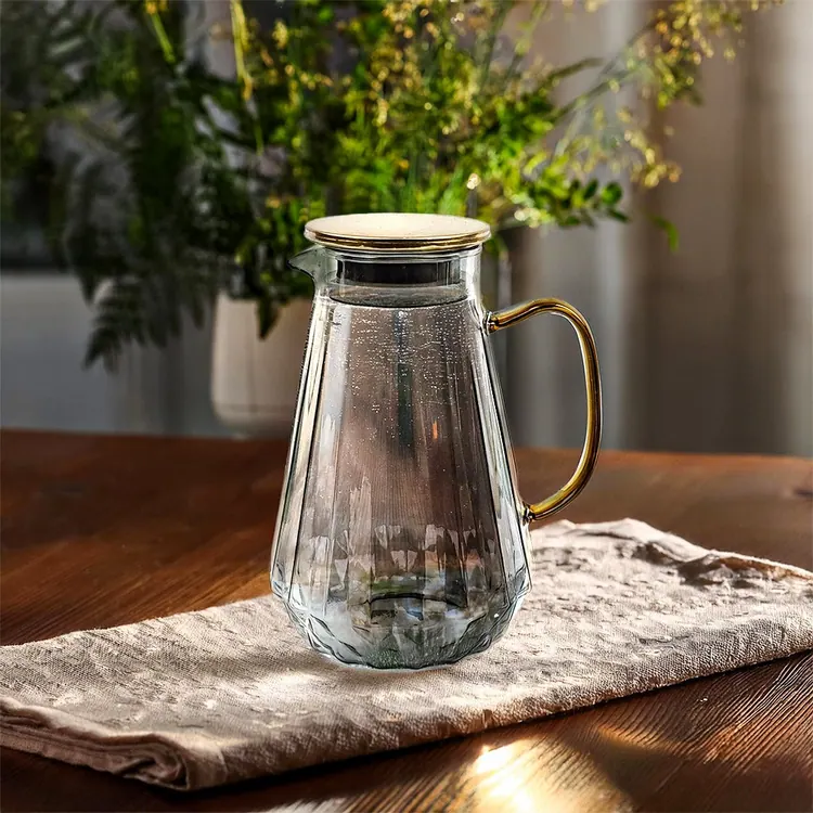 Glass Jug 1.8 Litre - Diamond Shape (Grey)