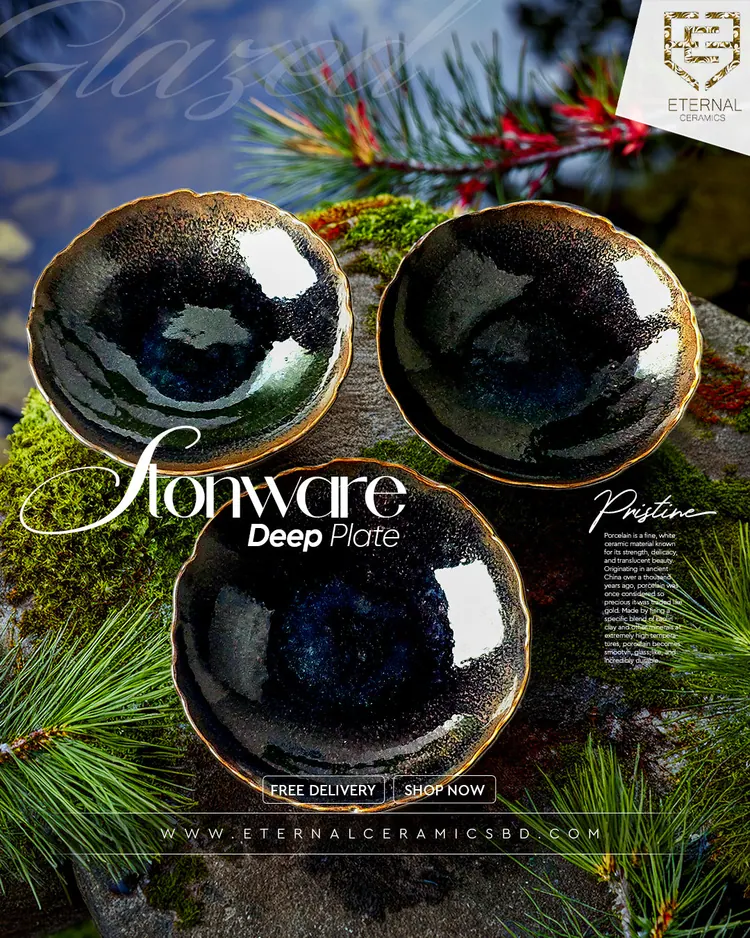 Stoneware 6 Pieces Deep Plate Set